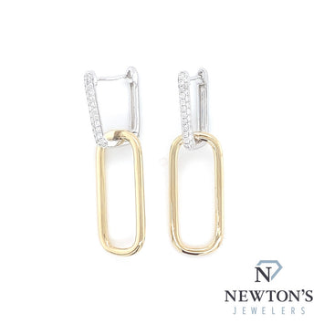 14kt Yellow & White Gold Diamond Link Drop Earrings (0.42ct)