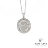 18kt White Gold Oval Diamond Pendant Necklace (1.61ct TW)