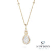 18kt Yellow Gold Couture Pear Shape Illusion Pendant Necklace (1.50ct)