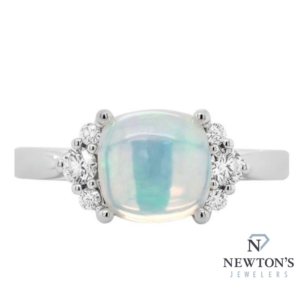 14kt White Gold Ethiopian Opal Fashion Ring