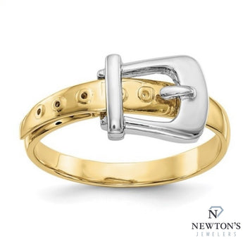 14kt Yellow & White Gold Buckle Fashion Ring