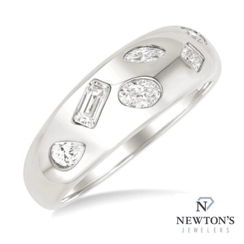 14kt White Gold Domed Mixed Diamond Ring (0.50ct)