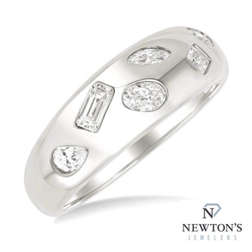 14kt White Gold Domed Mixed Diamond Ring (0.50ct)