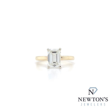 14kt Yellow Gold Emerald Cut Diamond Engagement Ring (1.70ct)