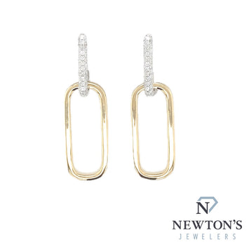 14kt Yellow & White Gold Diamond Link Drop Earrings (0.42ct)