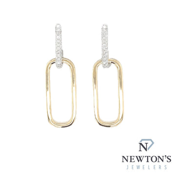 14kt Yellow & White Gold Diamond Link Drop Earrings (0.42ct)