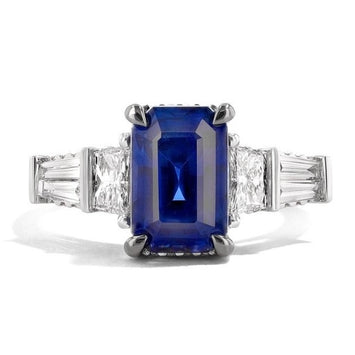 Platinum Sapphire and Diamond Ring