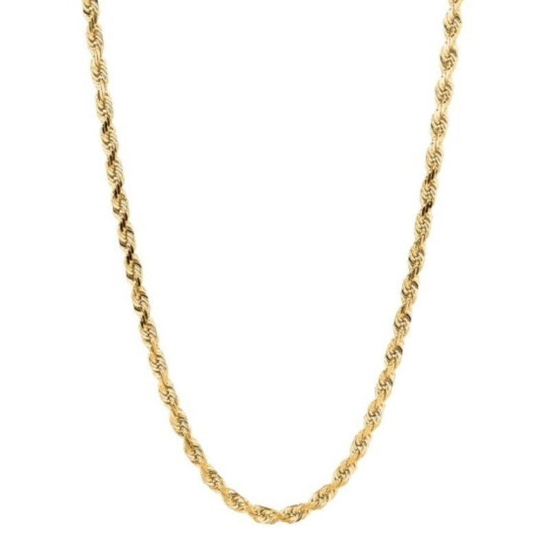 10kt Yellow Gold Diamond Cut Rope Chain