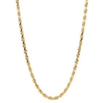 10kt Yellow Gold Diamond Cut Rope Chain