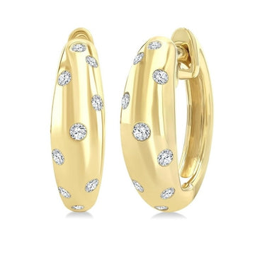 10kt Yellow Gold Diamond Huggies