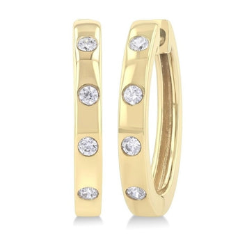 10kt Yellow Gold Diamond Hoops