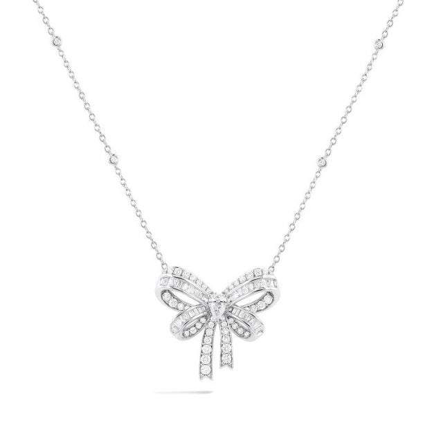 18kt White Gold Bow Tie Pendant