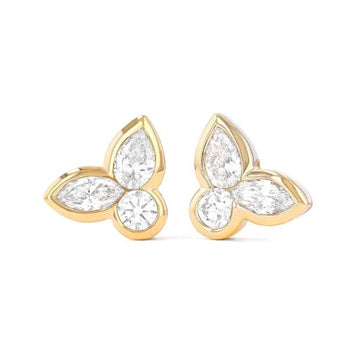 18kt Yellow Gold Pear, Marquise, and Round Earrings