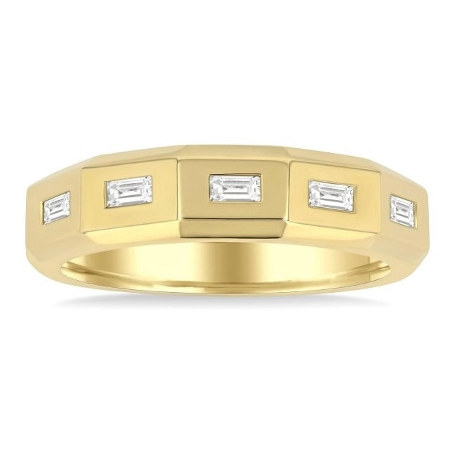 14kt Yellow Gold Geometric Diamond Band