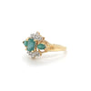 Estate 14kt Yellow Gold Emerald & Diamond Fashion Ring