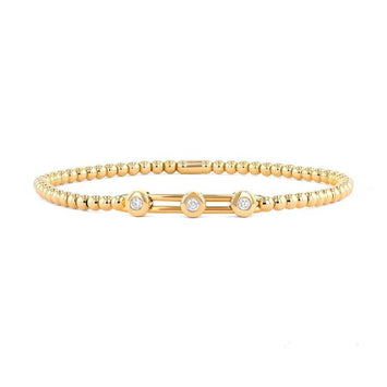18kt Yellow Gold Diamond Stretch Bracelet