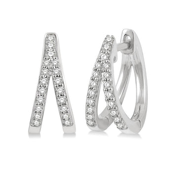 10kt White Gold Split Huggies