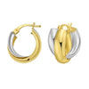 14kt Yellow and White Gold Twist Hoops