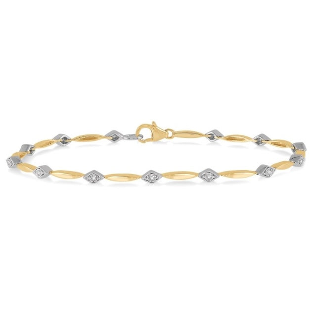 10kt Yellow and White Gold Illusion Bracelet