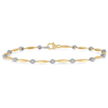 10kt Yellow and White Gold Illusion Bracelet