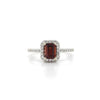 14kt White Gold Garnet and Diamond Ring
