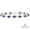 Sterling Silver Amethyst & Diamond Bracelet (0.10ct)