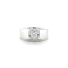 Estate 10kt White Gold Diamond Gents Ring