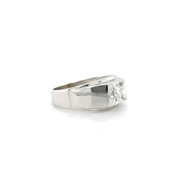 Estate 10kt White Gold Diamond Gents Ring