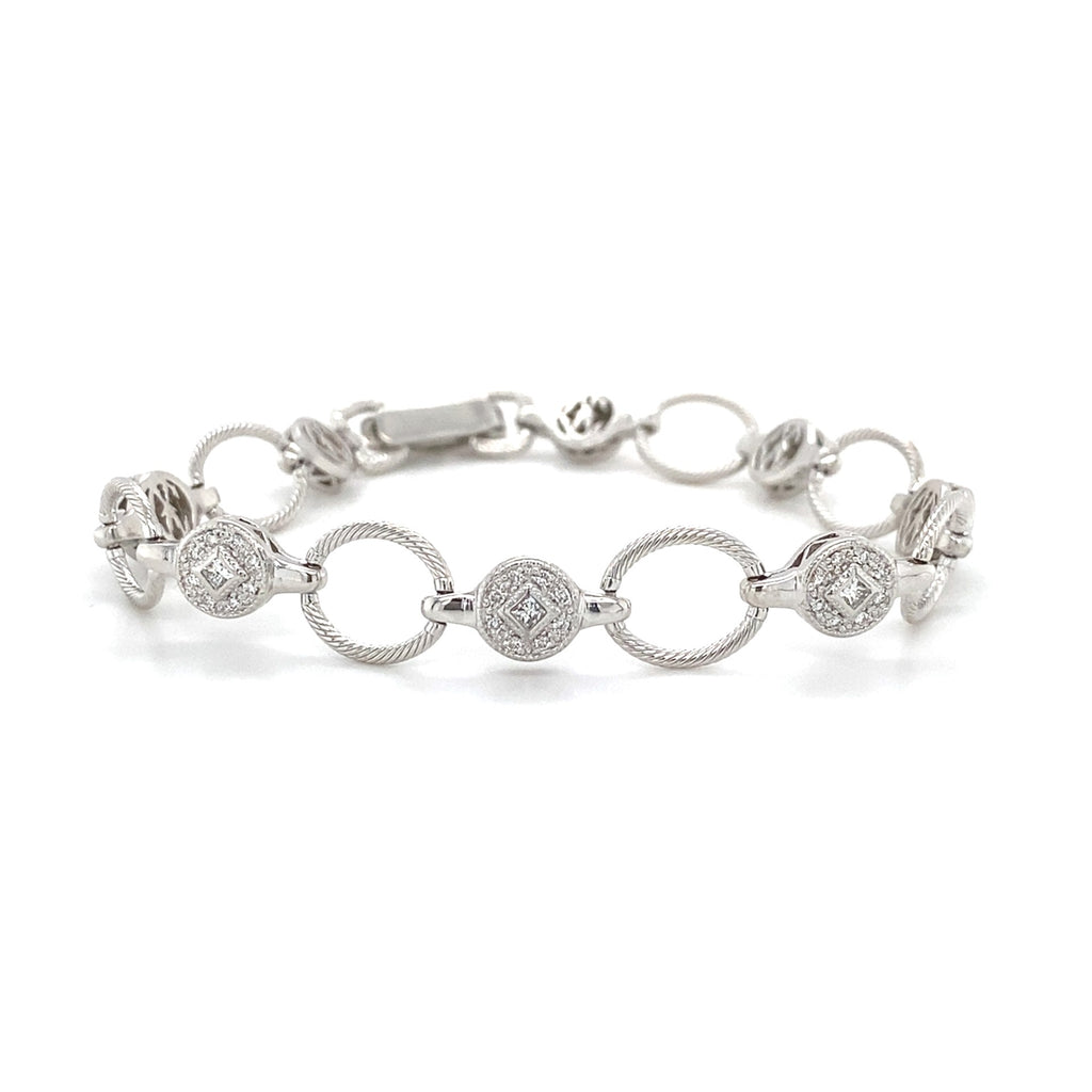 Estate 18kt White Gold Diamond Bracelet