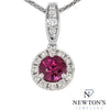 14kt White Gold Ruby & Diamond Pendant (Pendant Only)