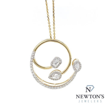 14kt Yellow Gold Diamond Celestial Orbit Pendant (Pendant Only)