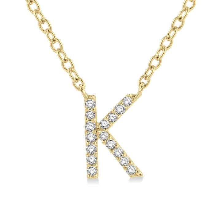 10kt Yellow Gold Diamond Initial Pendant "K"