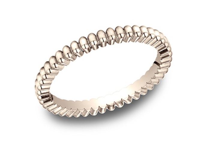 14kt Rose Gold Detail Women's Stackable Band