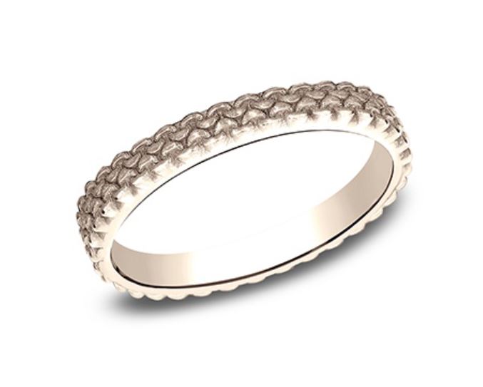 14kt Rose Gold Textured Stackable Band