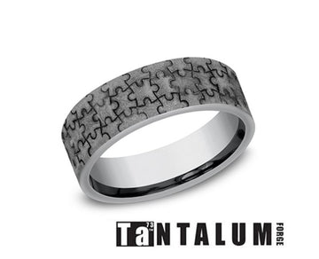 Tantalum Puzzle Men's Wedding Band