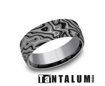Tantalum Mokume Pattern Men's Wedding Band