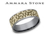 Ammara Stone Tantalum and Yellow Gold Wicker Men's Wedding Band