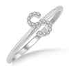 10kt White Gold Initial Stackable Ring "S"