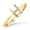 10kt Yellow Gold Initial Stackable Ring "H"
