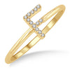 10kt Yellow Gold Initial Stackable Ring "F"