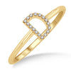 10kt Yellow Gold Initial Stackable Ring "D"