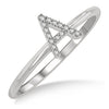 10kt White Gold Initial Stackable Ring "A"