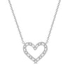14kt White Gold Baguette Diamond Heart Pendant with Chain