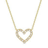 14kt Yellow Gold Baguette Diamond Heart Pendant with Chain.
