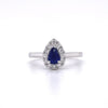 14kt White Gold Pear Shape Sapphire and Diamond Fashion Ring