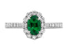 14kt White Gold Emerald and Diamond Fashion Ring
