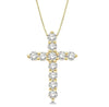 14kt Yellow Gold Diamond Cross Pendant with Chain