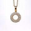 18kt Yellow Gold Diamond Donut Shape Pendant with Chain