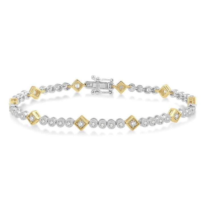 14kt Yellow and White Diamond Fashion Bracelet