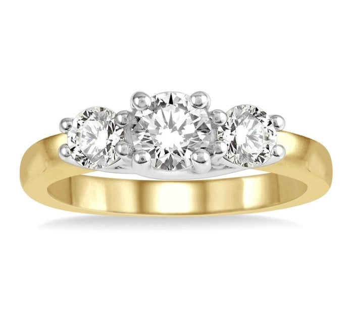 14kt Yellow Gold Past Present & Future Diamond Ring